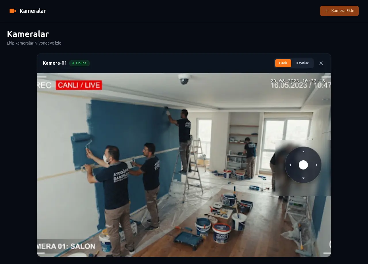 Canlı kamera izleme ekranı
